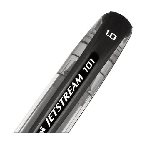 Jetstream 101 Roller Ball Pen, Stick, Bold 1 Mm, Black Ink, Black Barrel, Dozen