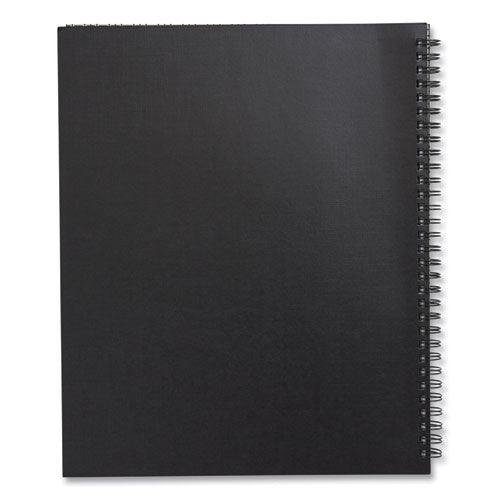 Wirebound Soft-cover Notebook, 1 Subject, Narrow Rule, Black Cover, 11 X 8.5, 80 Sheets