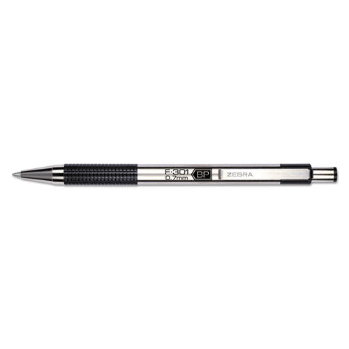 F-301 Ballpoint Pen, Retractable, Fine 0.7 Mm, Blue Ink, Stainless Steel/blue Barrel, 2/pack