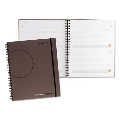 Plan. Write. Remember. Planning Notebook Two Days Per Page , 8.25 X 5, Black Cover, Undated