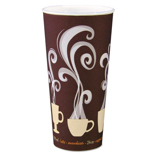 Thermoguard Insulated Paper Hot Cups, 8 Oz, White Sustainable Forest Print, 40/pack