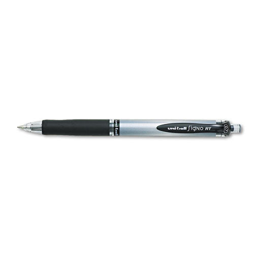 Signo Gel Pen, Retractable, Micro 0.38 Mm, Black Ink, Clear Barrel, Dozen