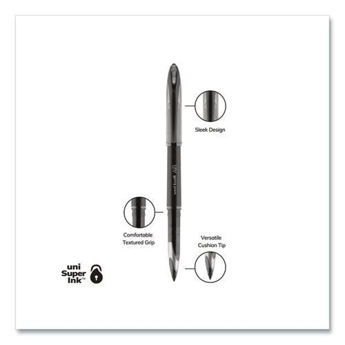 Air Porous Gel Pen, Stick, Medium 0.7 Mm, Black Ink, Black Barrel, 3/pack