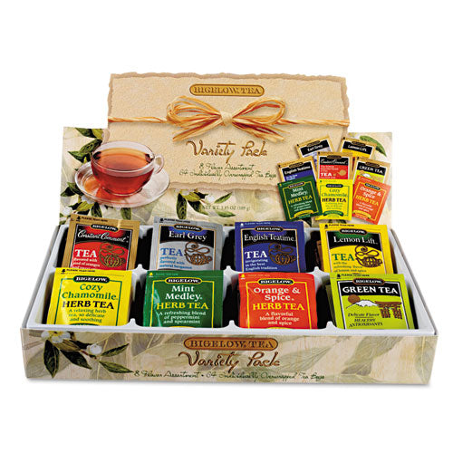 Variety Pack Assorted Tea Bags, Individually Wrapped, 64 Tea Bags/box