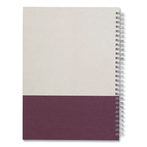 Wirebound Hardcover Notebook, 1 Subject, Narrow Rule, Gray/purple Cover, 9.5 X 6.5, 80 Sheets