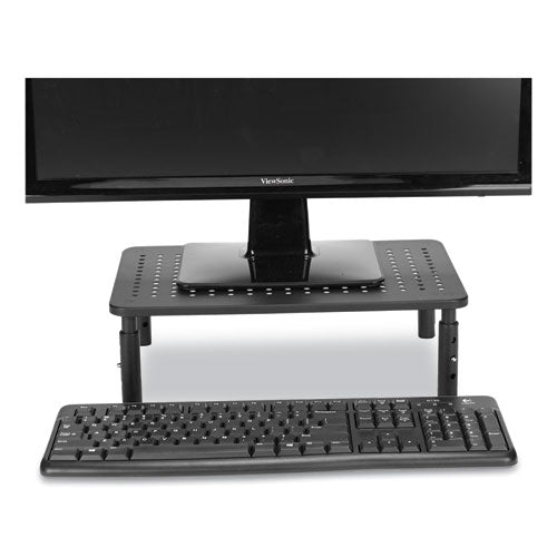 Adjustable Rectangular Monitor Stand, 14" X 9" X 3.25" To 5.25", Black, Supports 44 Lbs