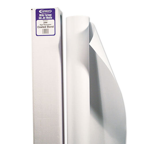 Wide Format Professional Coated Bond, 3" Core, 24 Lb Bond Weight, 24" X 150 Ft, Matte White