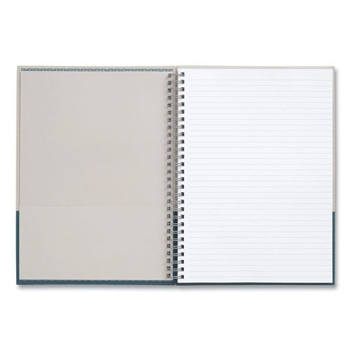 Wirebound Hardcover Notebook, 1-subject, Narrow Rule, Gray/teal Cover, (80) 9.5 X 6.5 Sheets