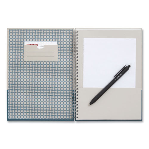 Wirebound Hardcover Notebook, 1-subject, Narrow Rule, Gray/teal Cover, (80) 9.5 X 6.5 Sheets