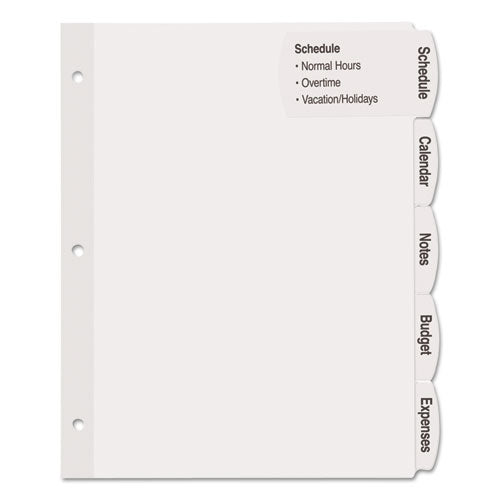 Big Tab Printable White Label Tab Dividers, 8-tab, 11 X 8.5, White, 4 Sets