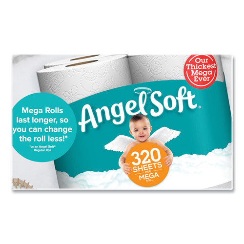 Mega Toilet Paper, Septic Safe, 2-ply, White, 320 Sheets/roll, 48 Rolls/pack