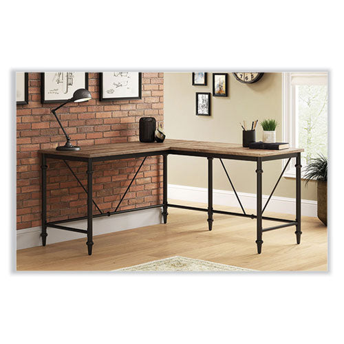 Breslyn L-shaped Desk With Integrated Power Management, 59.5" X 59.5" X 30.25", Natural Hickory/black