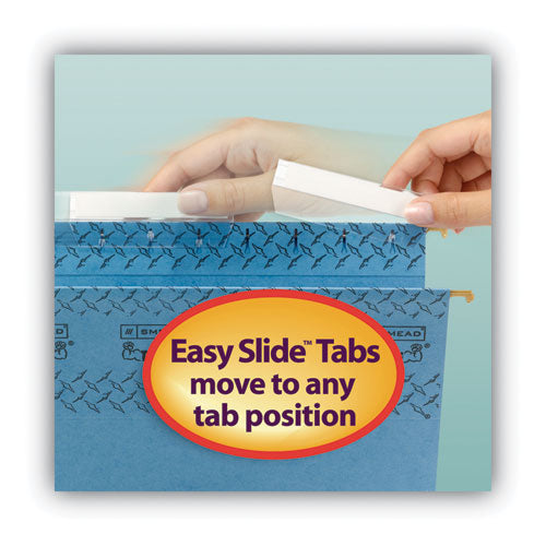 Easy Slide Hanging Folder Tab, 1/3-cut, White/clear, 3.5" Wide, 18/pack