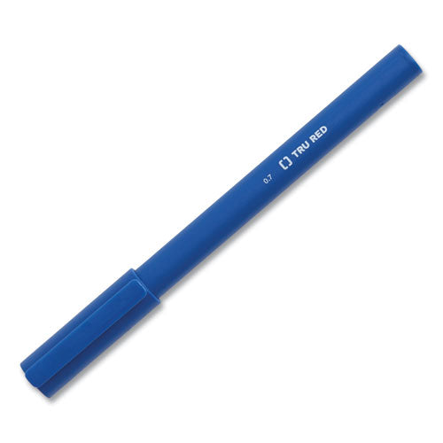 Quick Dry Gel Pen, Retractable, Fine 0.5 Mm, Blue Ink, Blue Barrel, Dozen