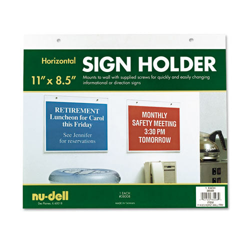 Acrylic Sign Holder, Vertical, 8.5 X 11, Clear