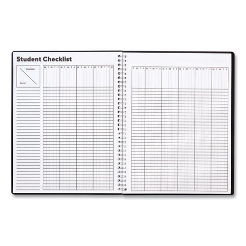 Weekly Teacher Planner, Two-page Spread (nine Classes), 11 X 8.5, Black Cover