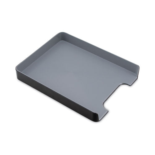 Fusion Letter Tray, 1 Section, Letter Size Files, 9.75" X 12.5" X 1.75", Black