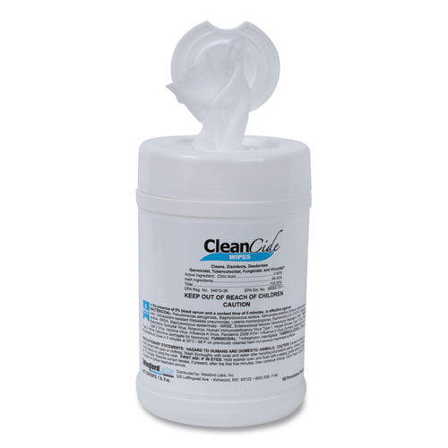 Cleancide Disinfecting Wipes, 1-ply, 6.5 X 6, Fresh Scent, White, 160/canister