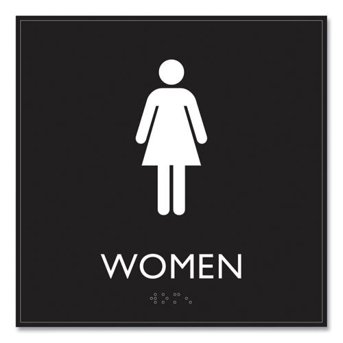 Ada Sign, Women, Plastic, 8 X 8, Clear/white