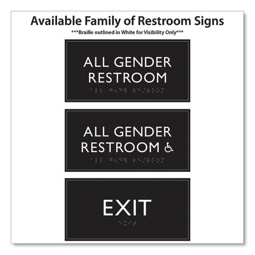 Ada Sign, Exit, Plastic, 4 X 4, Clear/white