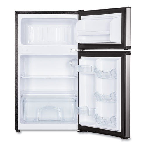 Counter-height 3.1 Cu. Ft Two-door Refrigerator/freezer, Black/stainless Steel