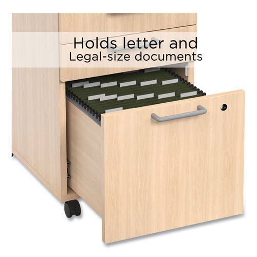 Essentials Three-drawer Mobile Pedestal File, 2 Box/1 Legal/letter-size File Drawers, Natural, 15.6" X 21.3" X 24.3"