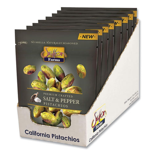 Salt And Pepper Pistachios, 2.5 Oz Bag, 8/carton