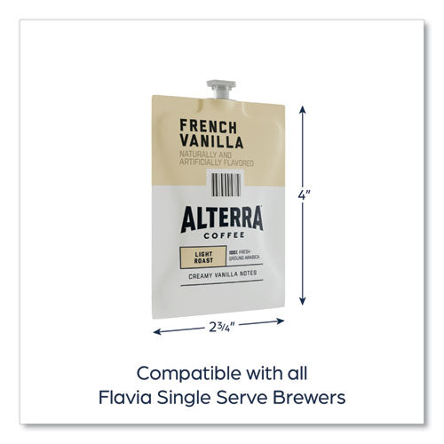 Alterra French Vanilla Coffee Freshpack, French Vanilla, 0.23 Oz Pouch, 100/carton