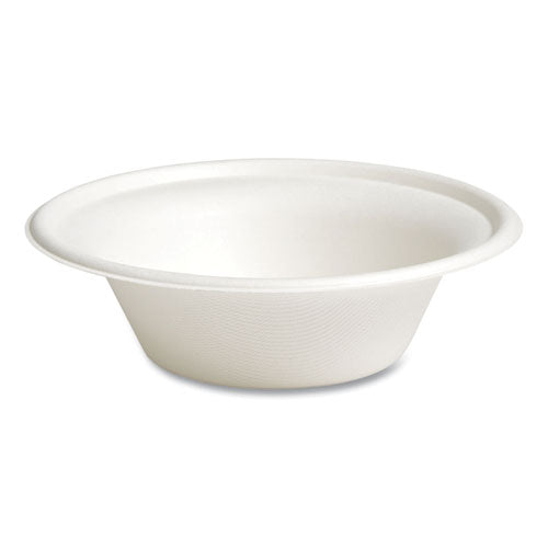 Compostable Paper Bowls, Bagasse, 12 Oz, White, 125/pack