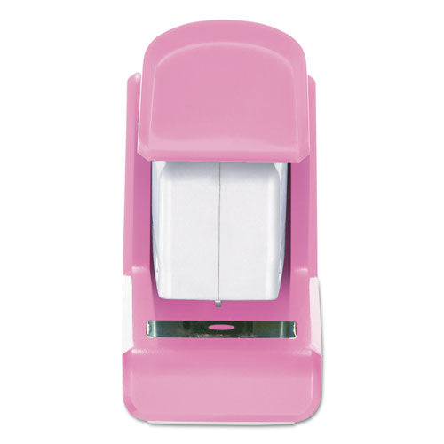 Incourage Spring-powered Compact Stapler With Antimicrobial Protection, 20-sheet Capacity, Pink/gray