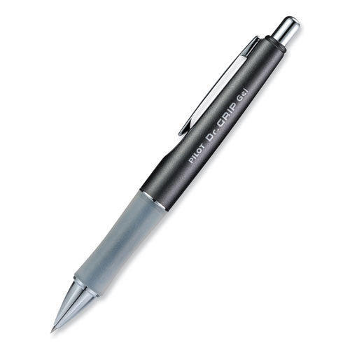 Dr. Grip Limited Gel Pen, Retractable, Fine 0.7 Mm, Black Ink, Charcoal Gray Barrel