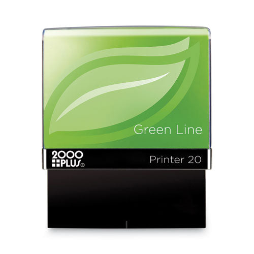 Green Line Message Stamp, Paid, 1.5 X 0.56, Red