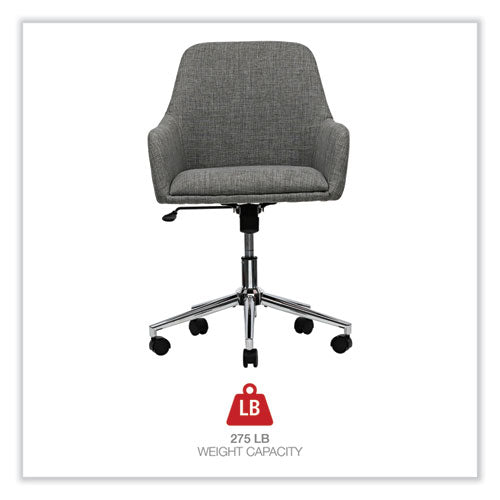 Mid-century Task Chair, Supports Up To 275 Lb, 18.9" To 22.24" Seat Height, Gray Seat, Gray Back