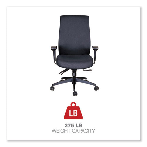 Alera Wrigley Series High Performance High-back Synchro-tilt Task Chair, Supports 275 Lb, 17.24" To 20.55" Seat Height, Black