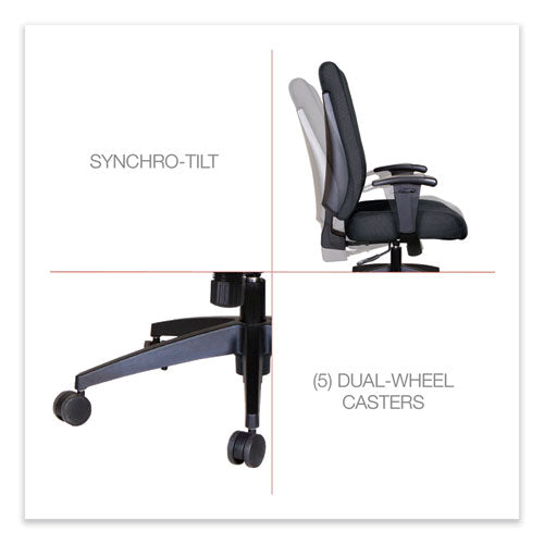 Alera Wrigley Series High Performance High-back Synchro-tilt Task Chair, Supports 275 Lb, 17.24" To 20.55" Seat Height, Black