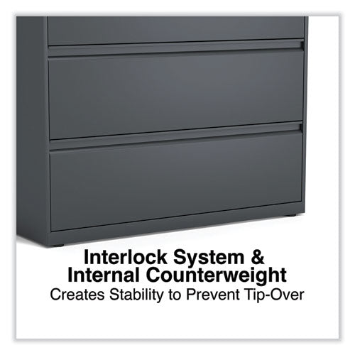 Lateral File, 3 Legal/letter/a4/a5-size File Drawers, Charcoal, 42" X 18.63" X 40.25"