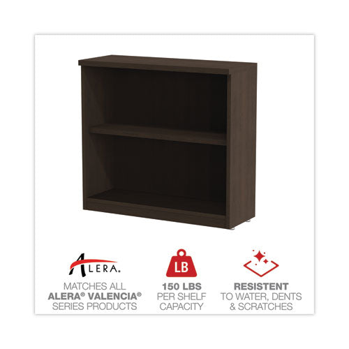 Alera Valencia Series Bookcase, Two-shelf, 31.75w X 14d X 29.5h, Espresso