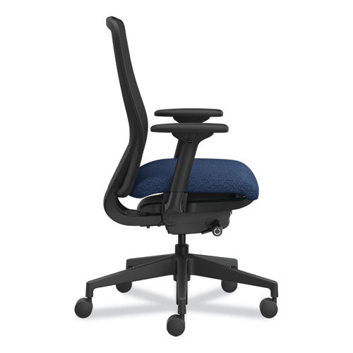 Nucleus Series Recharge Task Chair, Up To 300lb, 16.63" To 21.13" Seat Ht, Navy Seat, Black Back/base