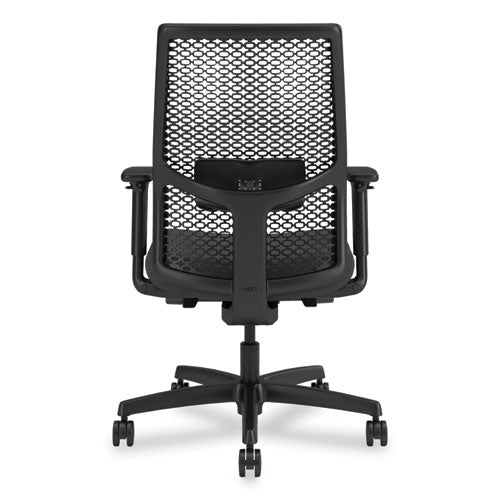 Ignition 2.0 Reactiv Mid-back Task Chair, 17.25" To 21.75" Seat Height, Basalt Vinyl Seat, Charcoal Back, Black Base