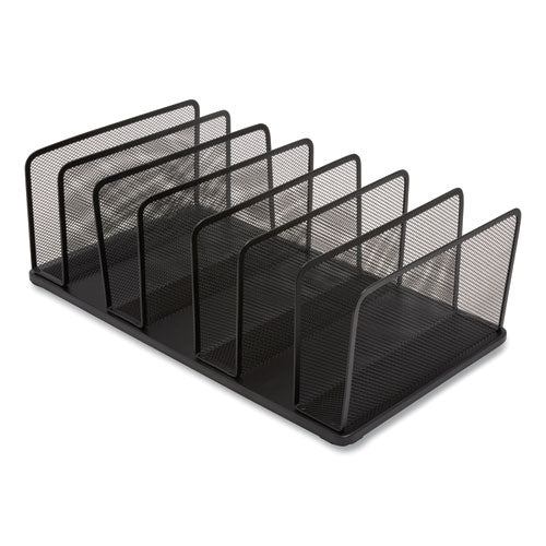 Wire Mesh Vertical Document Sorter, 7 Sections, Letter-size, 11.65 X 20 X 6.61, Matte Black