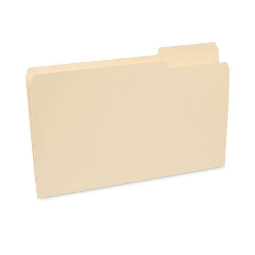 30% Recycled Top Tab File Folders, 1/3-cut Tabs: Assorted, Legal Size, Manila, 24/pack