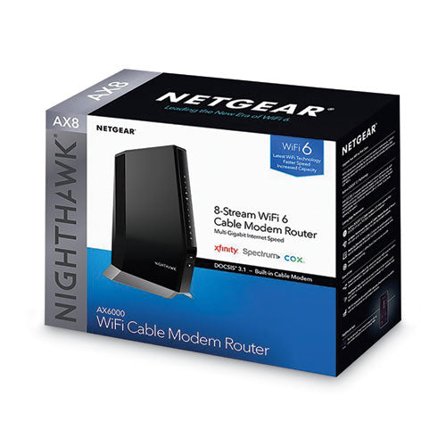 Nighthawk Ax6000 Dual-band Wi-fi Cable Modem Router, 4 Ports, Dual-band 2.4 Ghz/5 Ghz