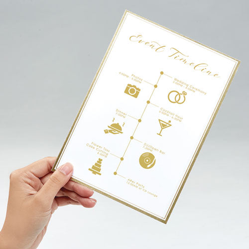 Invitation Cards With Metallic Border, Inkjet/laser, 80 Lb, 5 X 7, Matte White, 2 Cards/sheet, 15 Sheets/pack