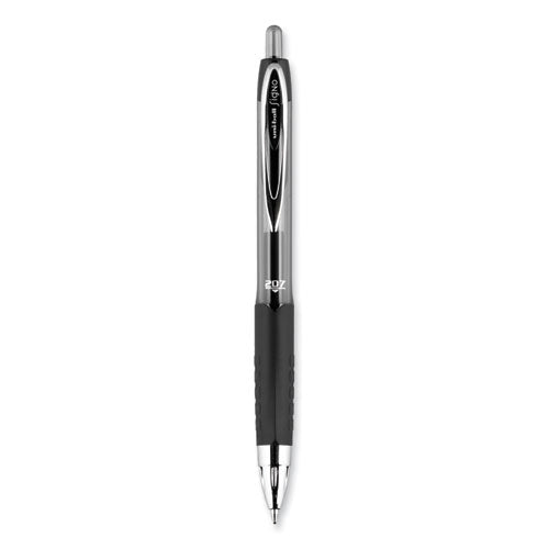 Signo 207 Gel Pen, Retractable, Medium 0.7 Mm, Black Ink, Clear/black Barrel, 5/pack