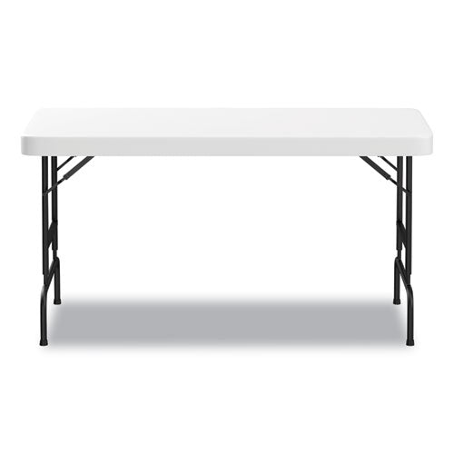 Adjustable Height Plastic Folding Table, Rectangular, 72w X 29.63d X 29.25 To 37.13h, White