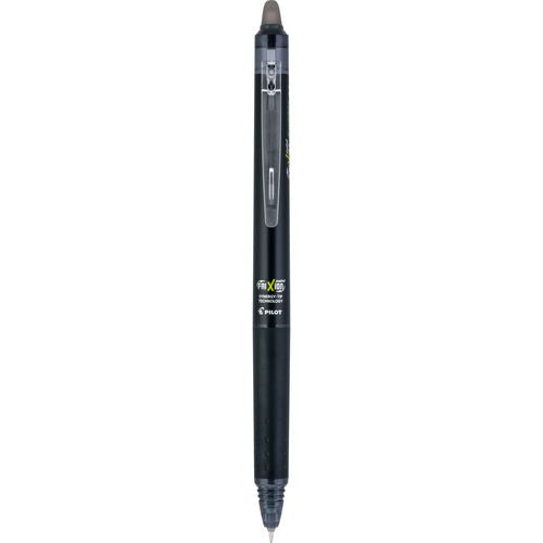 Frixion Synergy Clicker Erasable Gel Pen, Retractable, Extra-fine 0.5 Mm, Black Ink, Black/smoke Barrel, Dozen