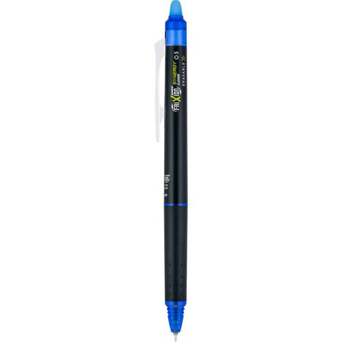 Frixion Synergy Clicker Erasable Gel Pen, Retractable, Extra-fine 0.5 Mm, Blue Ink, Black/blue Barrel, Dozen