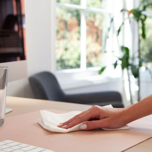 Vegan Leather Desk Pads, 36 X 17, Light Pink