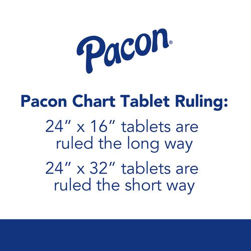 Chart Tablets, Presentation Format (1" Rule), 24 X 32, White, 25 Sheets, 12/carton