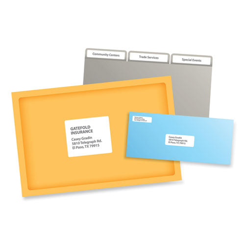 Labels, 0.66 X 3.44, White, 30/sheet, 50 Sheets/box